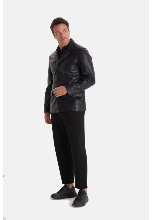 Furniq Uk Felix Leather Jacket In Black