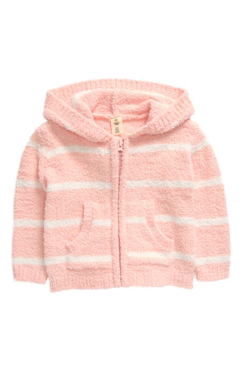 Stripe Bouclé Zip-Up Hoodie