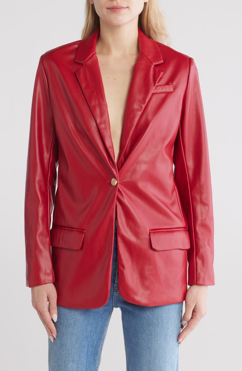 Vigoss Faux Leather Blazer, Main, color,