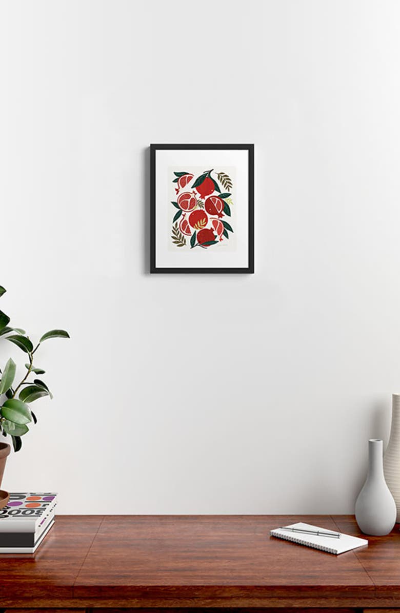 Deny Designs Pomegranates Pattern Framed Art Print, Alternate, color, Green