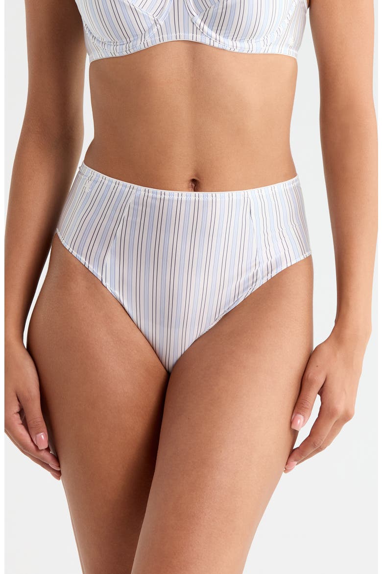 Stripe High Waist Satin Briefs, Main, color, MENSWEAR STRIPE