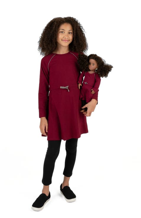 Girls Bow Tie Dress with Matching Doll Dress