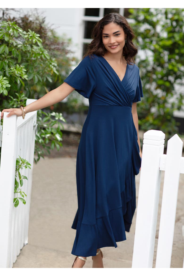 Waterfall Dress Petite, Alternate, color, Navy