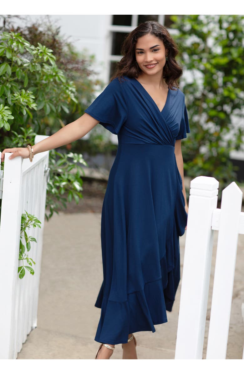 Alie Street London Waterfall Dress Petite, Alternate, color, Navy