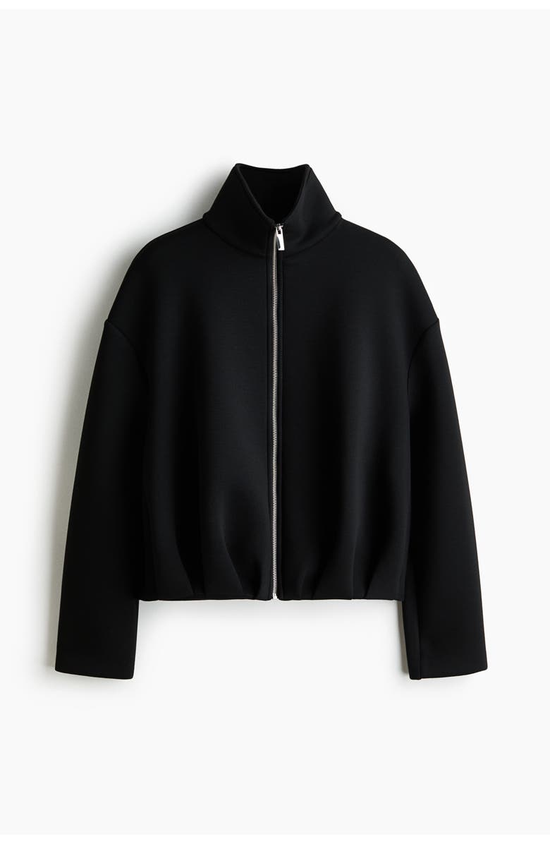 H&M Scuba Knit Jacket, Alternate, color, Black