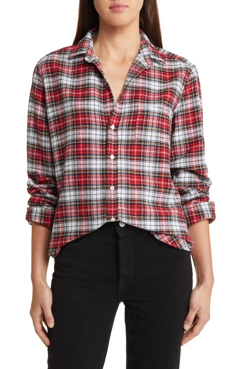 Eileen Plaid Relaxed Fit Cotton Button-Up Shirt