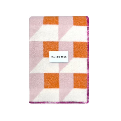 Maison Deux Cubics Blanket In Pink