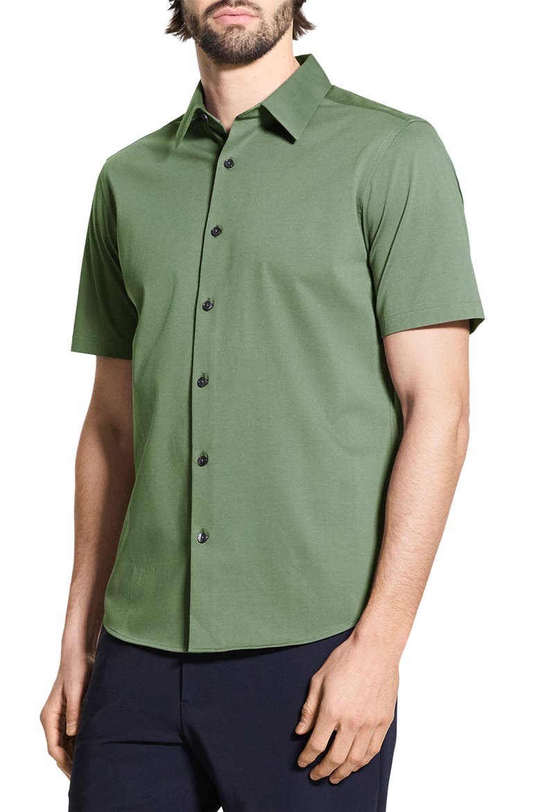 Irving Short Sleeve Button-Up Shirt, Alternate, color, ORCHARD