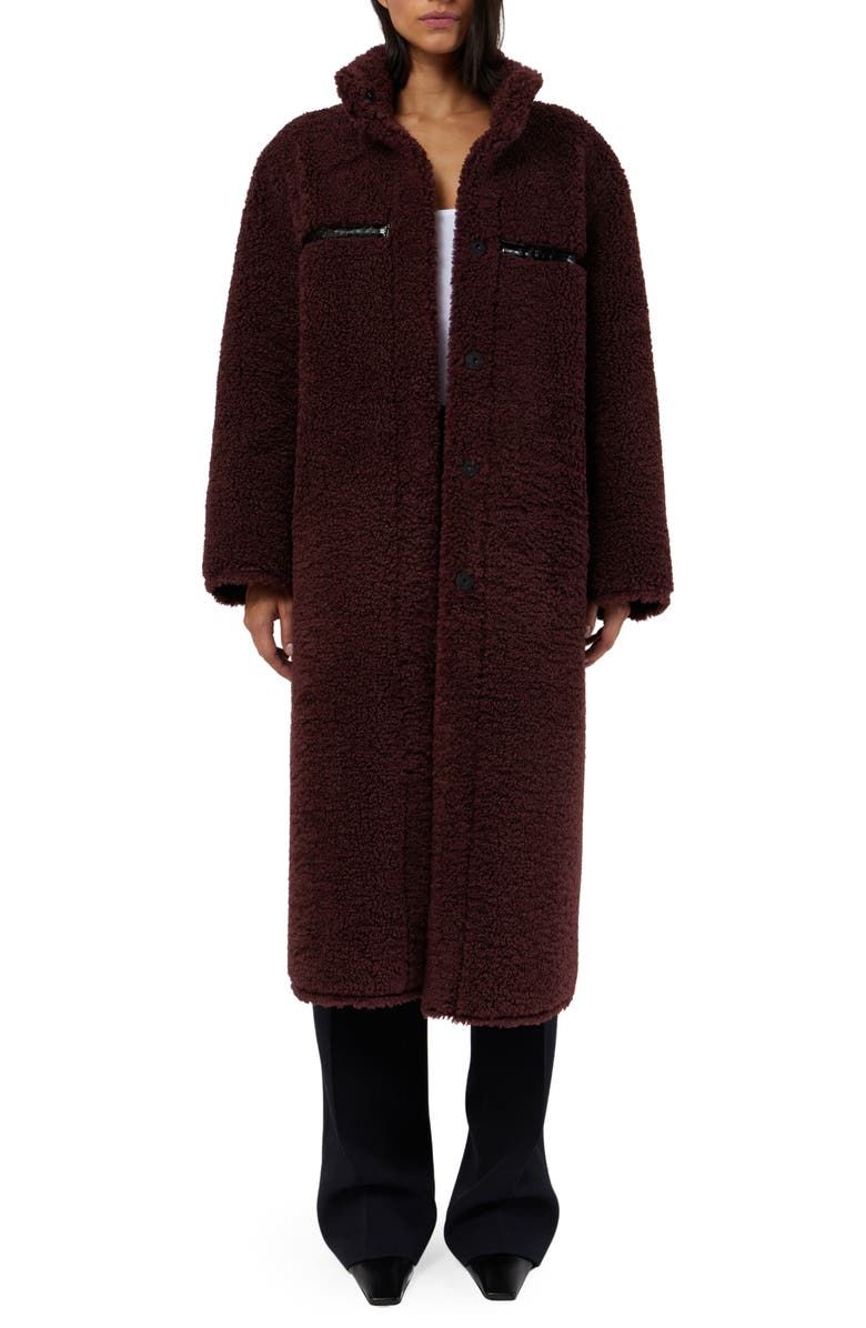 Apparis Tilly Patent Faux Leather & Faux Shearling Reversible Coat, Alternate, color,
