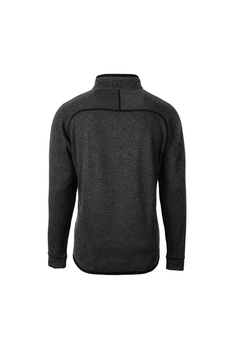 Men's Cutter & Buck Heather Charcoal Portland State Vikings Mainsail Sweater-Knit Big & Tall Half-Zip Pullover Jacket, Alternate, color, Heather Charcoal