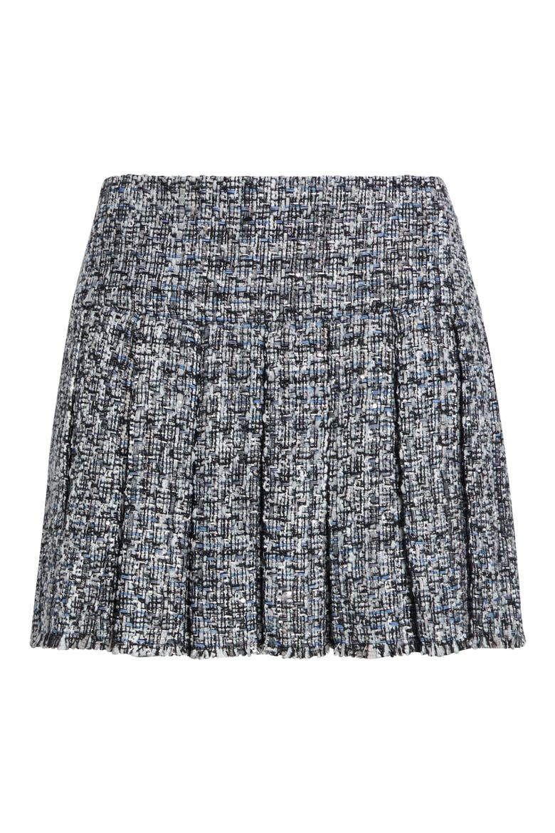 Emilie Pleated Miniskirt, Main, color, BLACK/ OFF WHITE