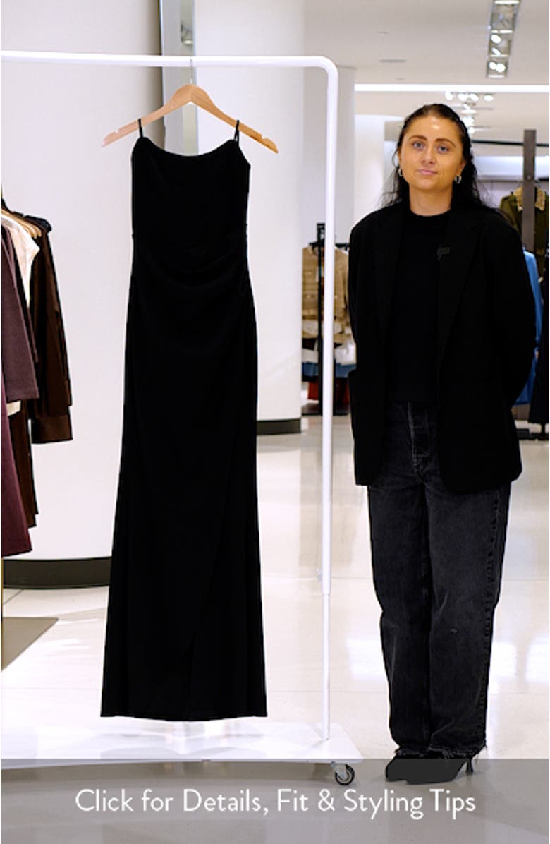 Strapless Cateye Corset Scuba Gown, sales video thumbnail