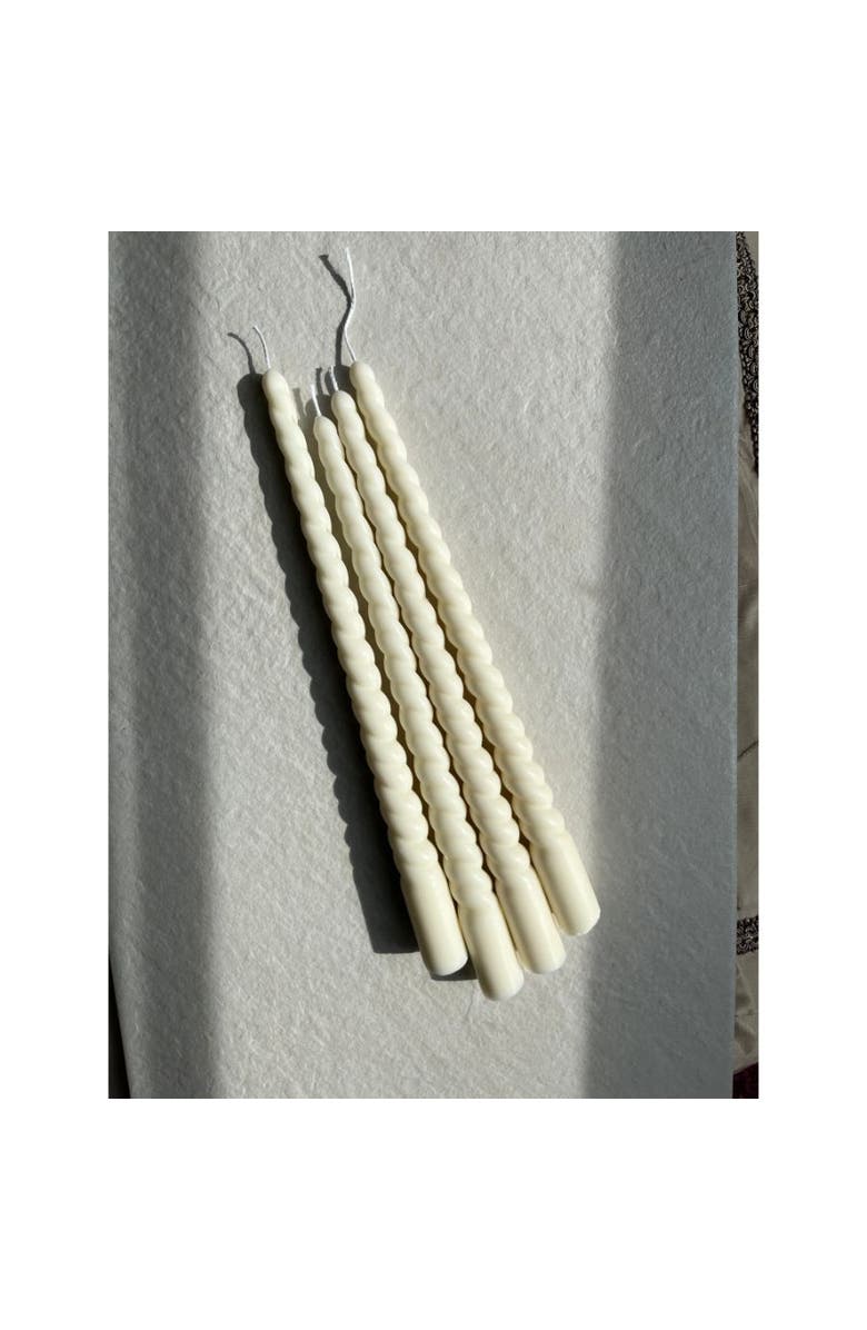 Aaram Luxe Spiral Taper Candles - Set of 2, Alternate, color, Natural