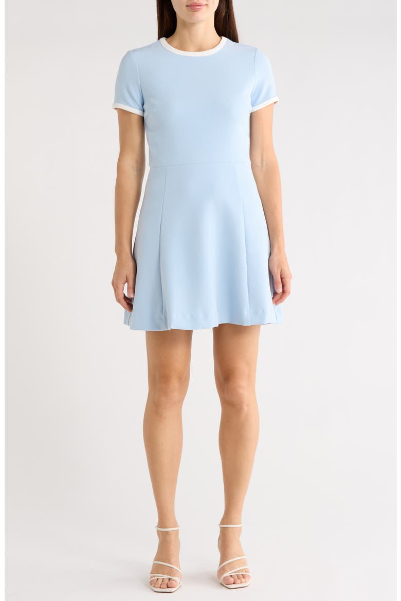 Ringer Trim Skater Minidress, Main, color, CASHMERE BLUE