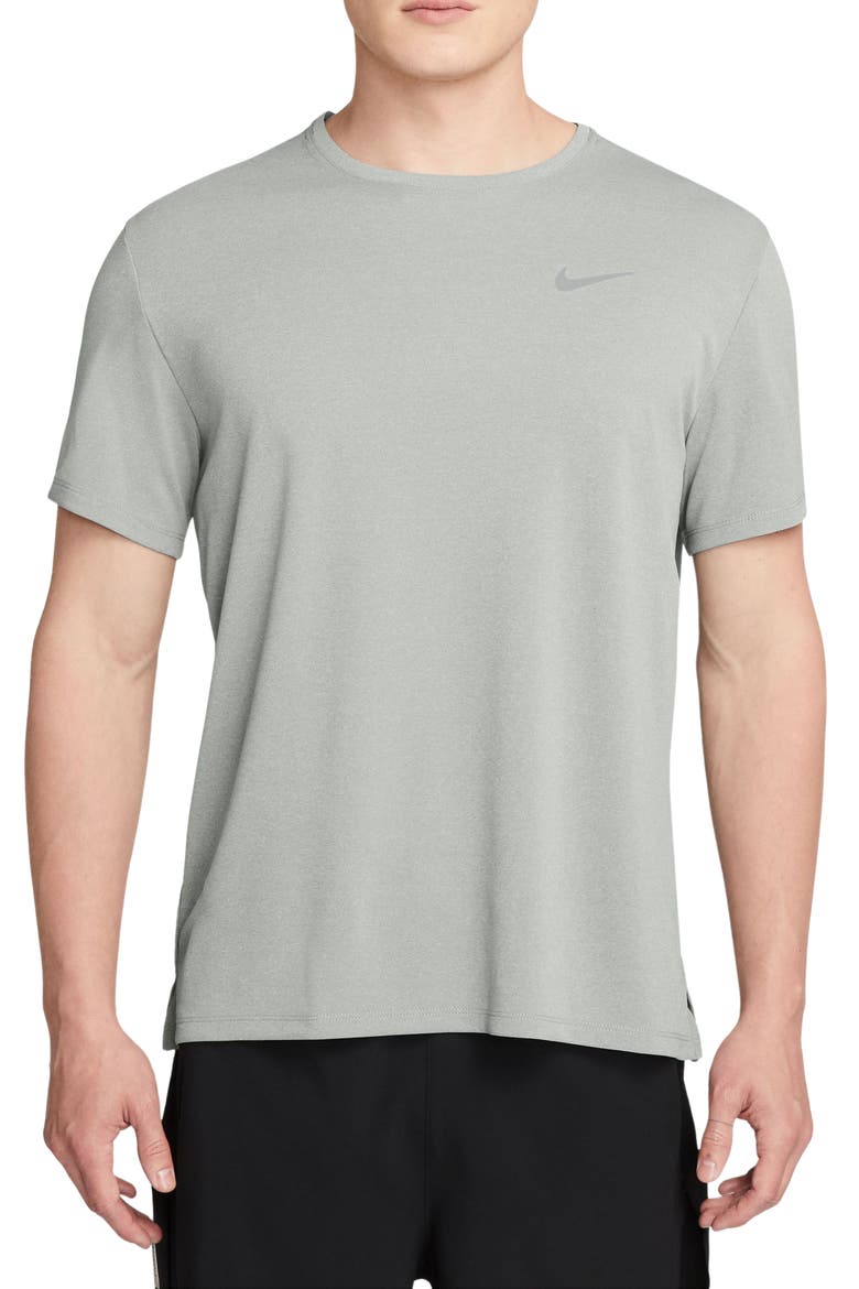 Dri-FIT UV Miler Short Sleeve Running Top, Main, color, GREY FOG/ PARTICLE GREY