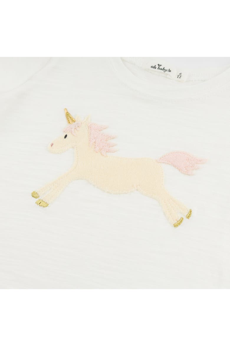 Unicorn Raw Edge T-Shirt, Alternate, color, Cream