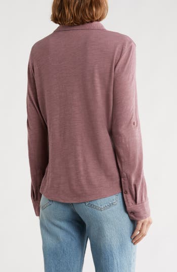 Caslon ® Roll Tab Knit Shirt In Purple