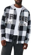 True Religion Hooded Flannel Snap-Up Shirt
