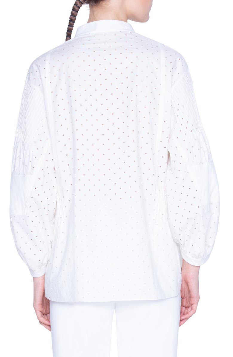Akris punto Pin Dot Cotton Poplin Blouse, Alternate, color,