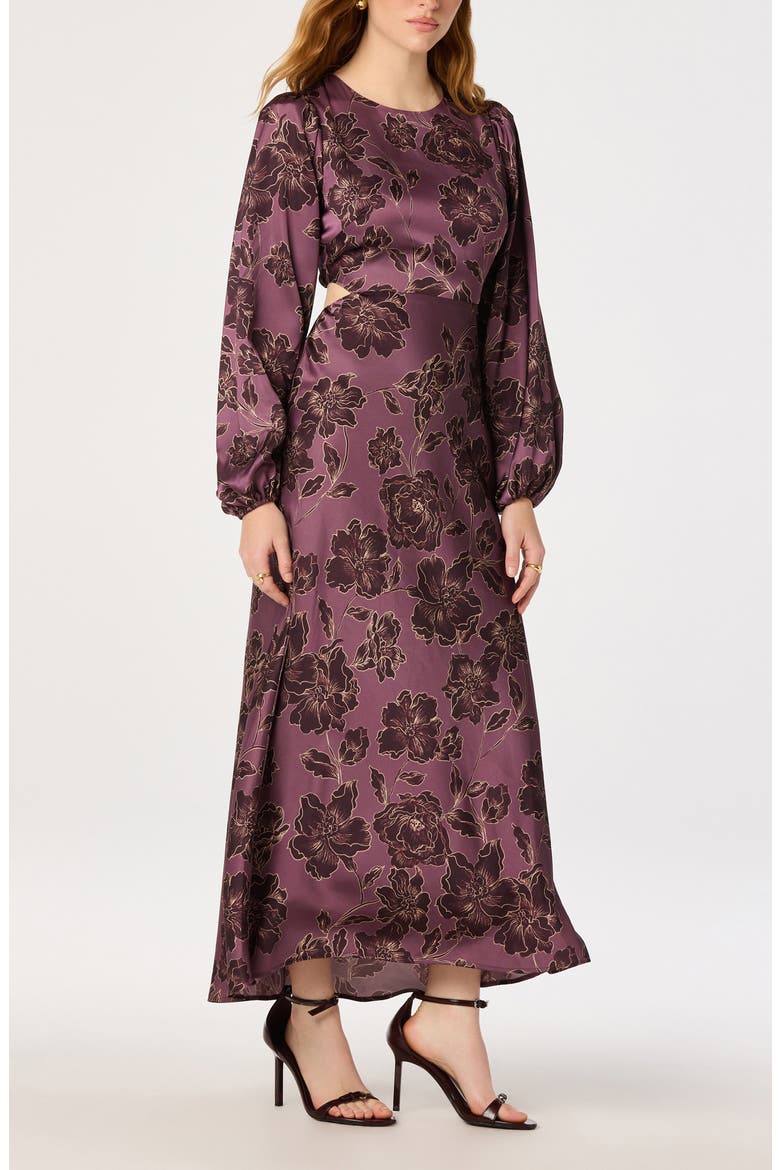Quinn Bishop Sleeve Maxi Dress, Alternate, color, PLUM FLORAL