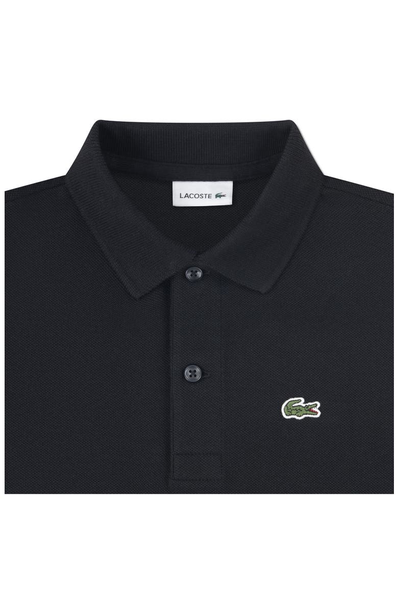 Kids' Solid Cotton Piqué Polo, Alternate, color, NOIR