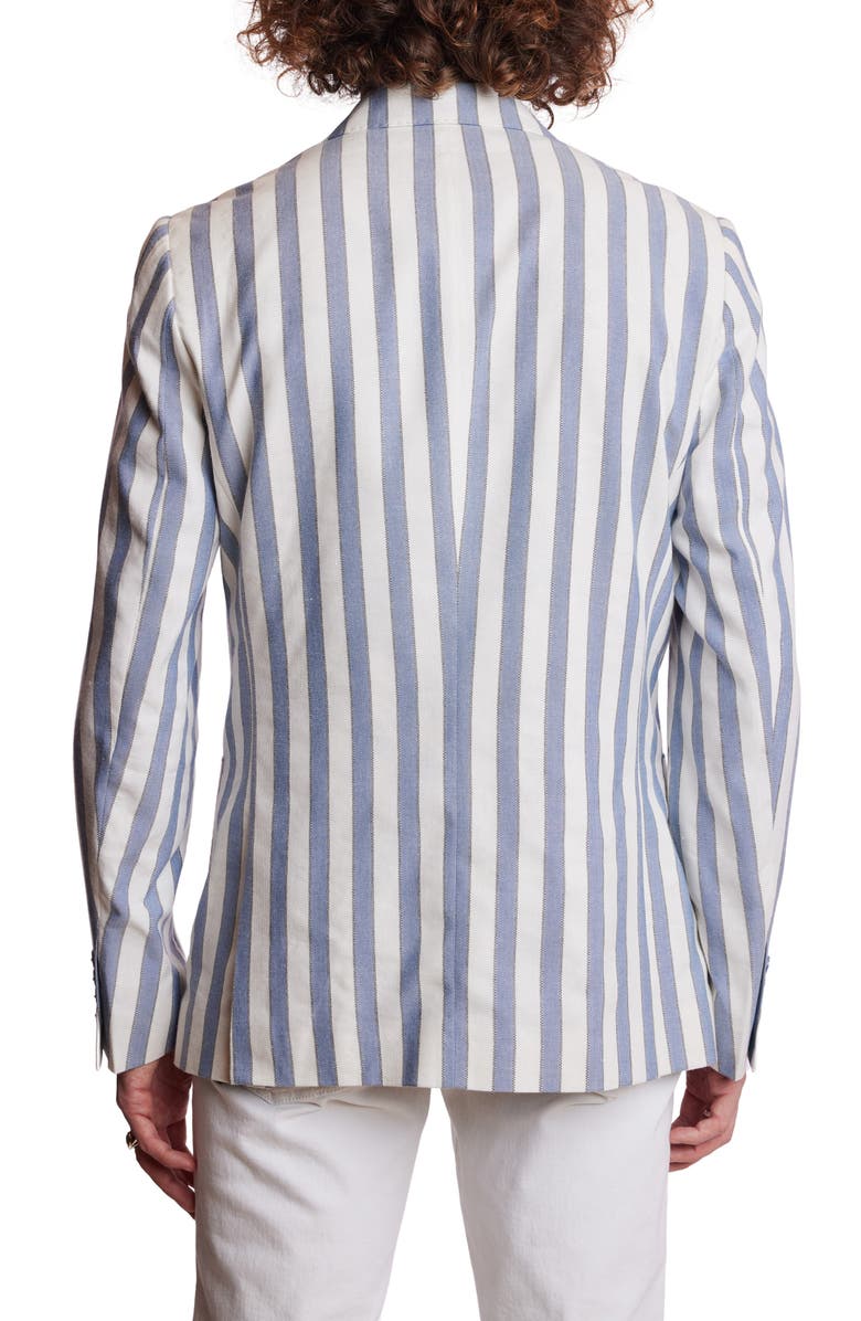 PAISLEY & GRAY Soho Slim Fit Double Breasted Suit Jacket, Alternate, color, Blue Cream Wide Stripe