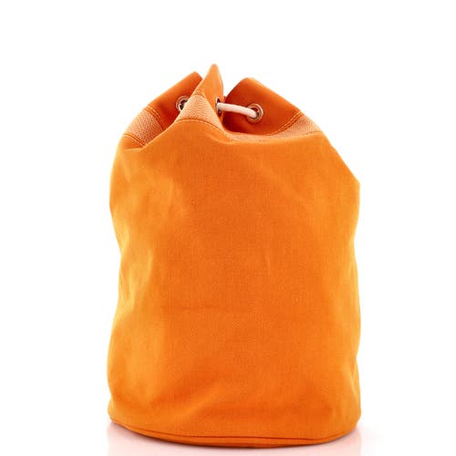 Pre-owned Hermes Hermes Saint Malo Hermarin Bag Toile Gm In Orange