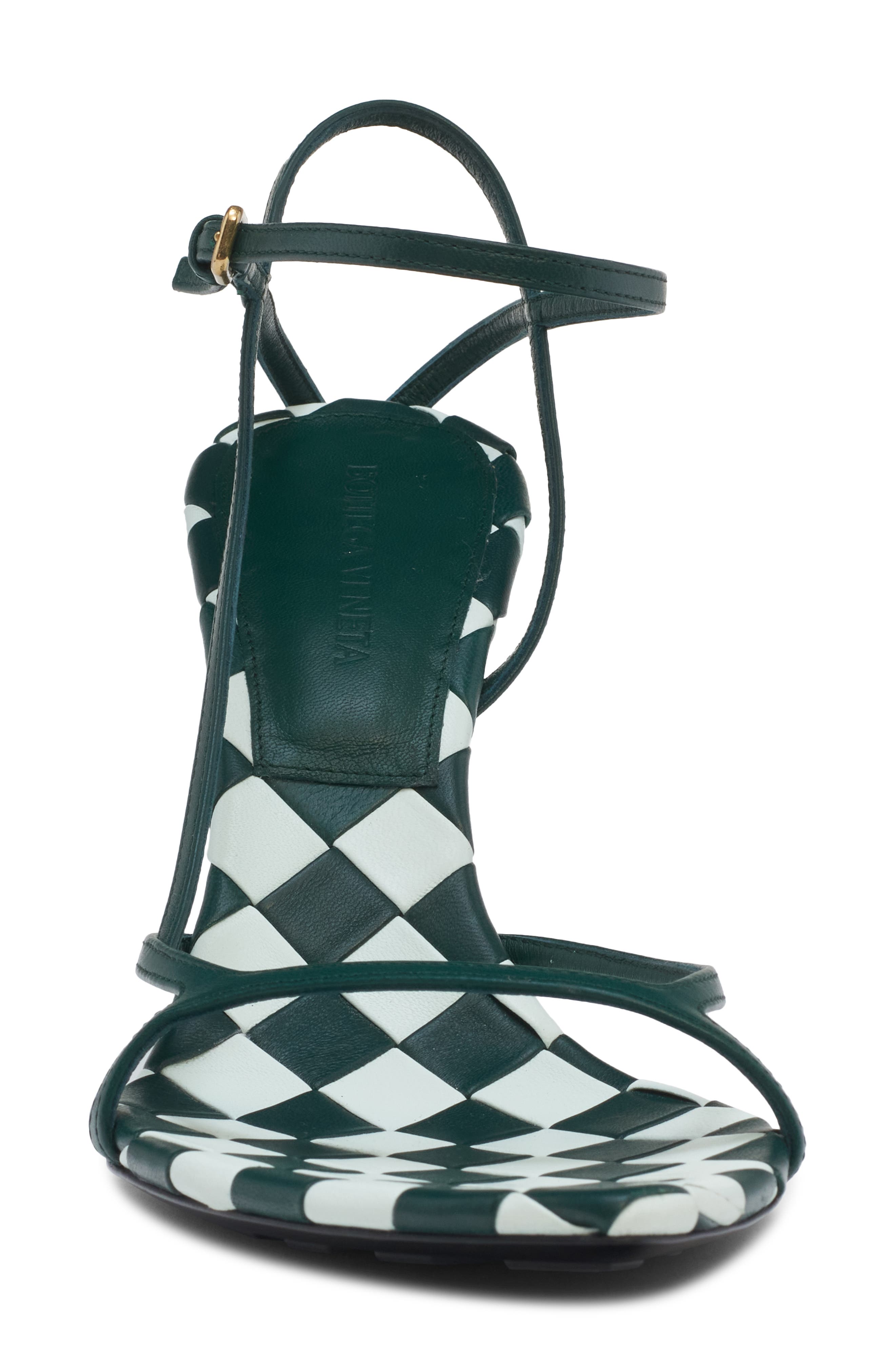 Leaf Ankle Strap Sandal, Alternate, color, GLACIER/ EMERALD GREEN