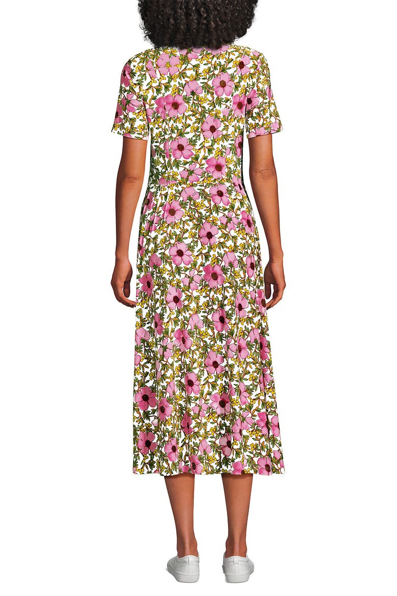Silky Knit Sweetheart Midi Dress, Alternate, color, Light Rose Pink Floral Blossom