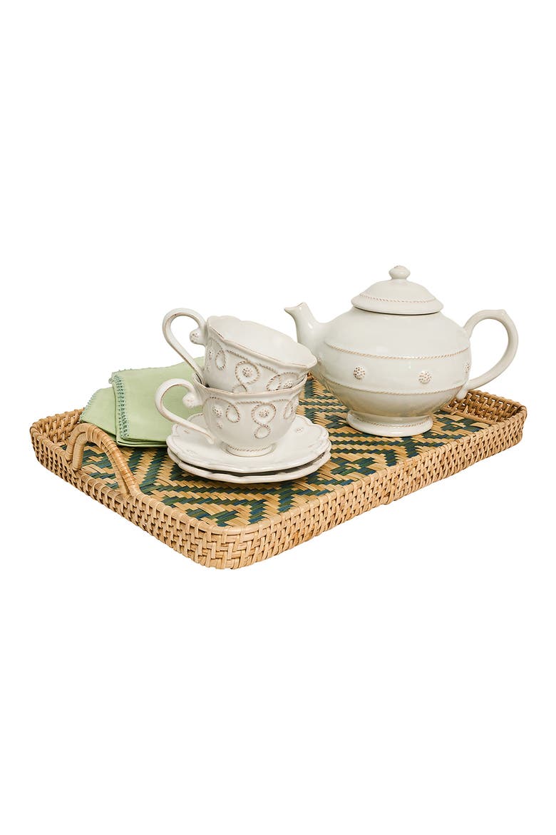 Villa Seville Wicker Tray, Alternate, color, CHAMBRAY