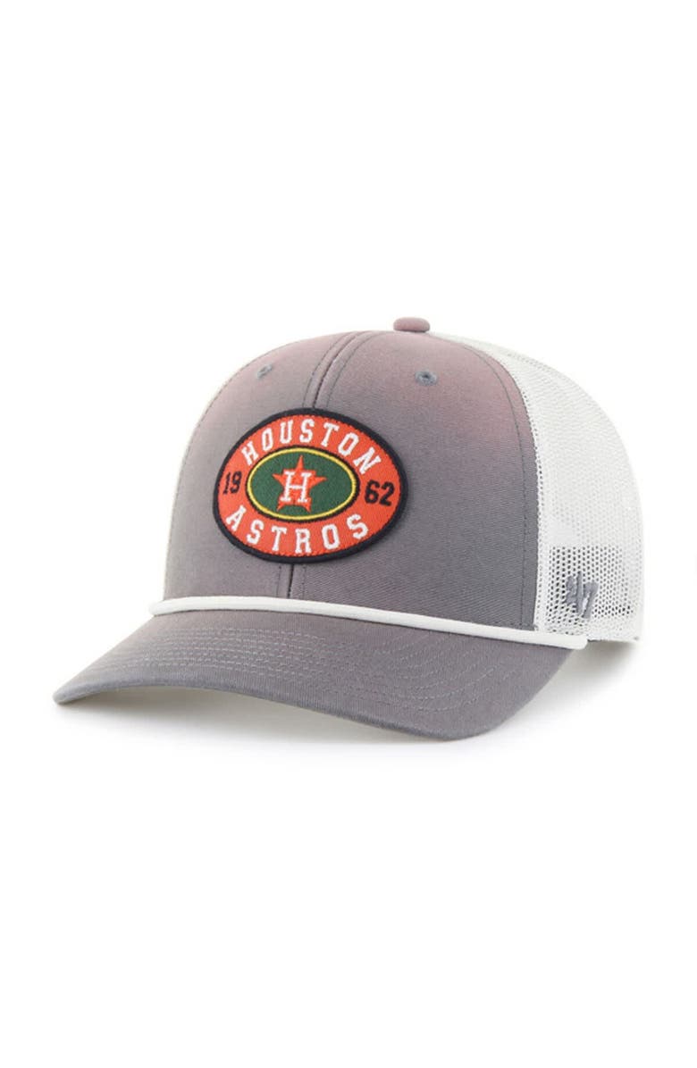 '47 Men's '47 Gray/White Houston Astros Tide Sweep Rope Trucker Adjustable Hat, Main, color, Gray
