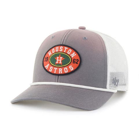 Men's '47 Gray/White Houston Astros Tide Sweep Rope Trucker Adjustable Hat