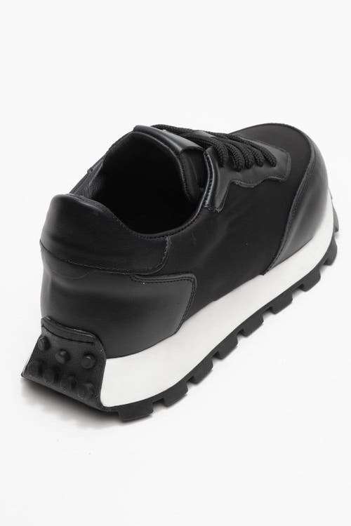 Forever & Always Shoes Amanda Leather Sneakers In Black