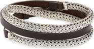 John Hardy Triple Wrap Bracelet on Leather with Buckle Clasp