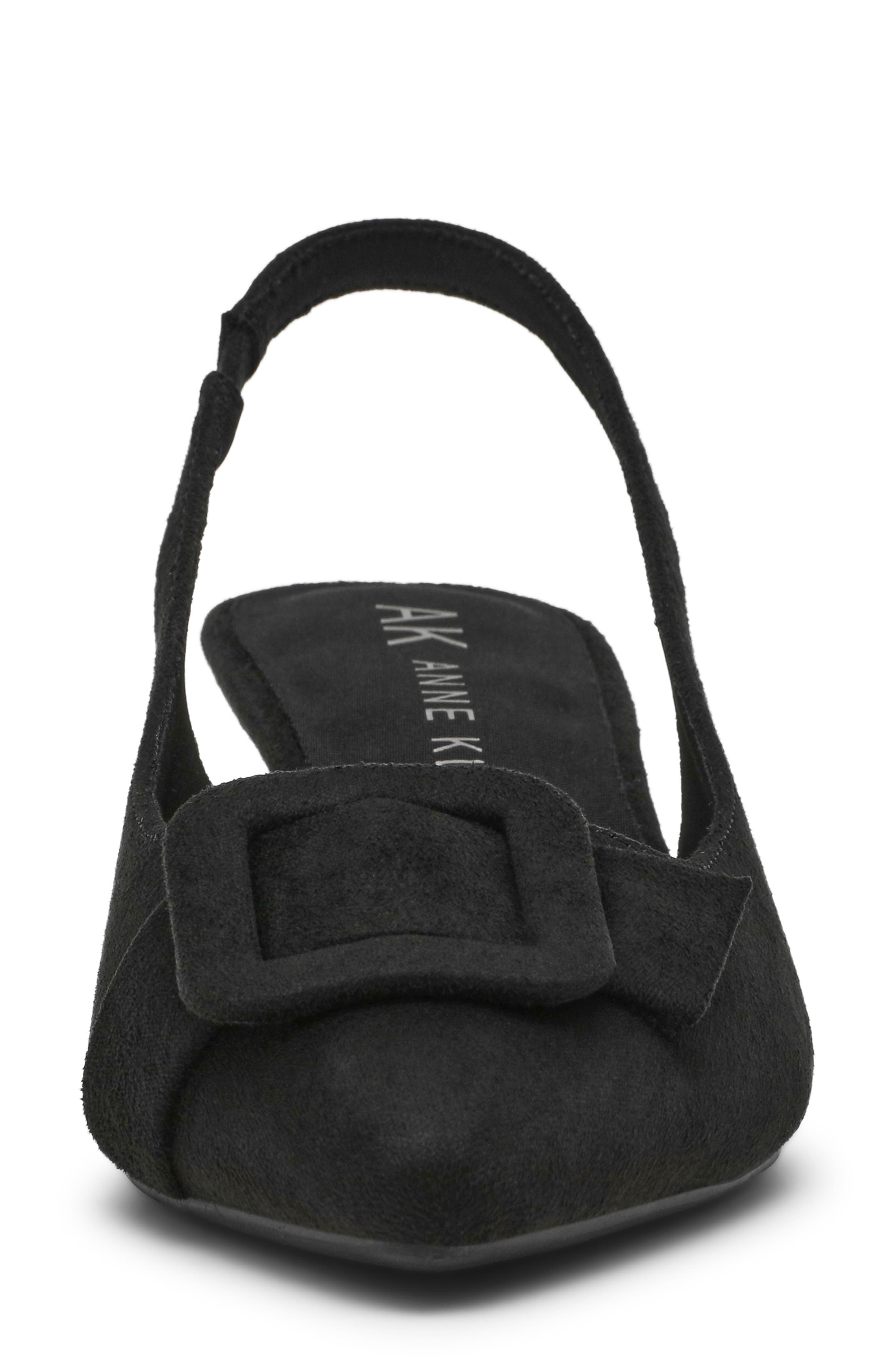 Anne Klein Ivona Slingback Pump, Alternate, color, Black Microsuede