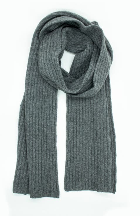 Cashmere ribbed scarf