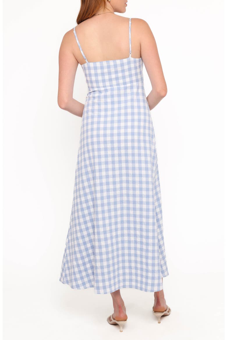 Menora Gingham Check Midi Dress, Alternate, color, BLUE GINGHAM