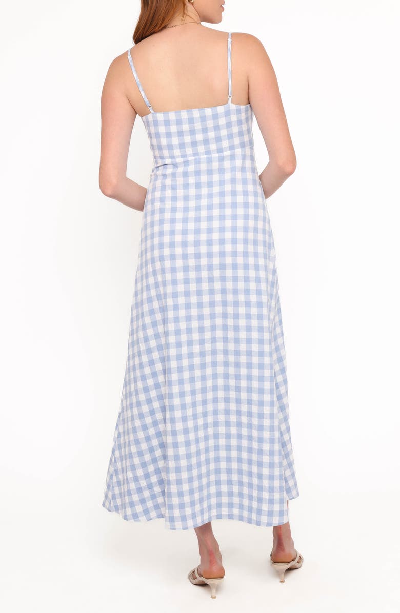 Petal & Pup Menora Gingham Check Midi Dress, Alternate, color, Blue Gingham