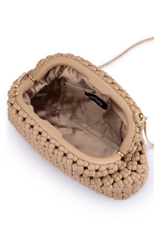 Olga Berg Everly Handwoven Faux Leather Frame Clutch In Natural