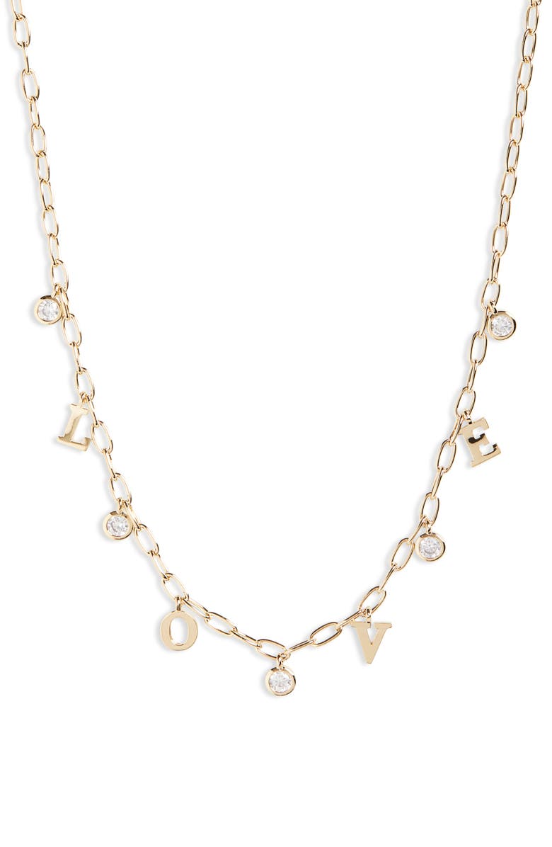 Nadri Love Shaky Charm Necklace, Alternate, color, 