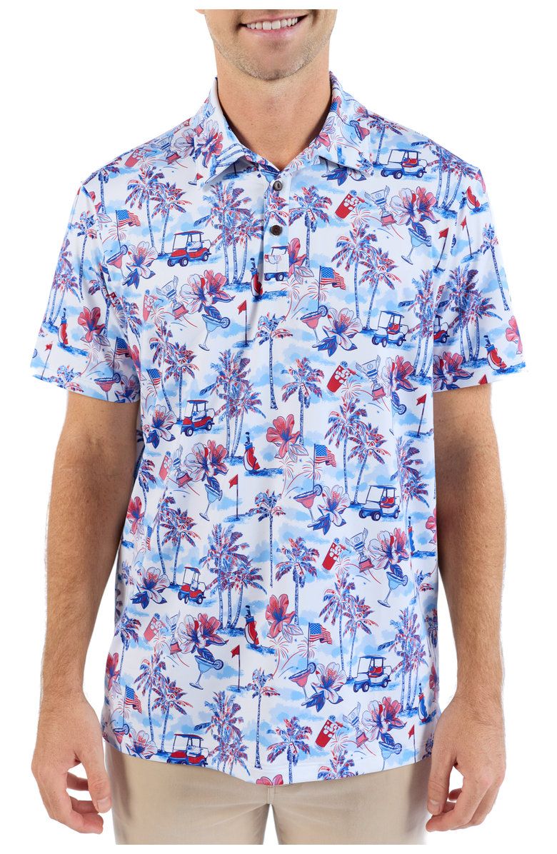 Kenny Flowers The Red, White & Bloom - Golf Shirt, Main, color, White