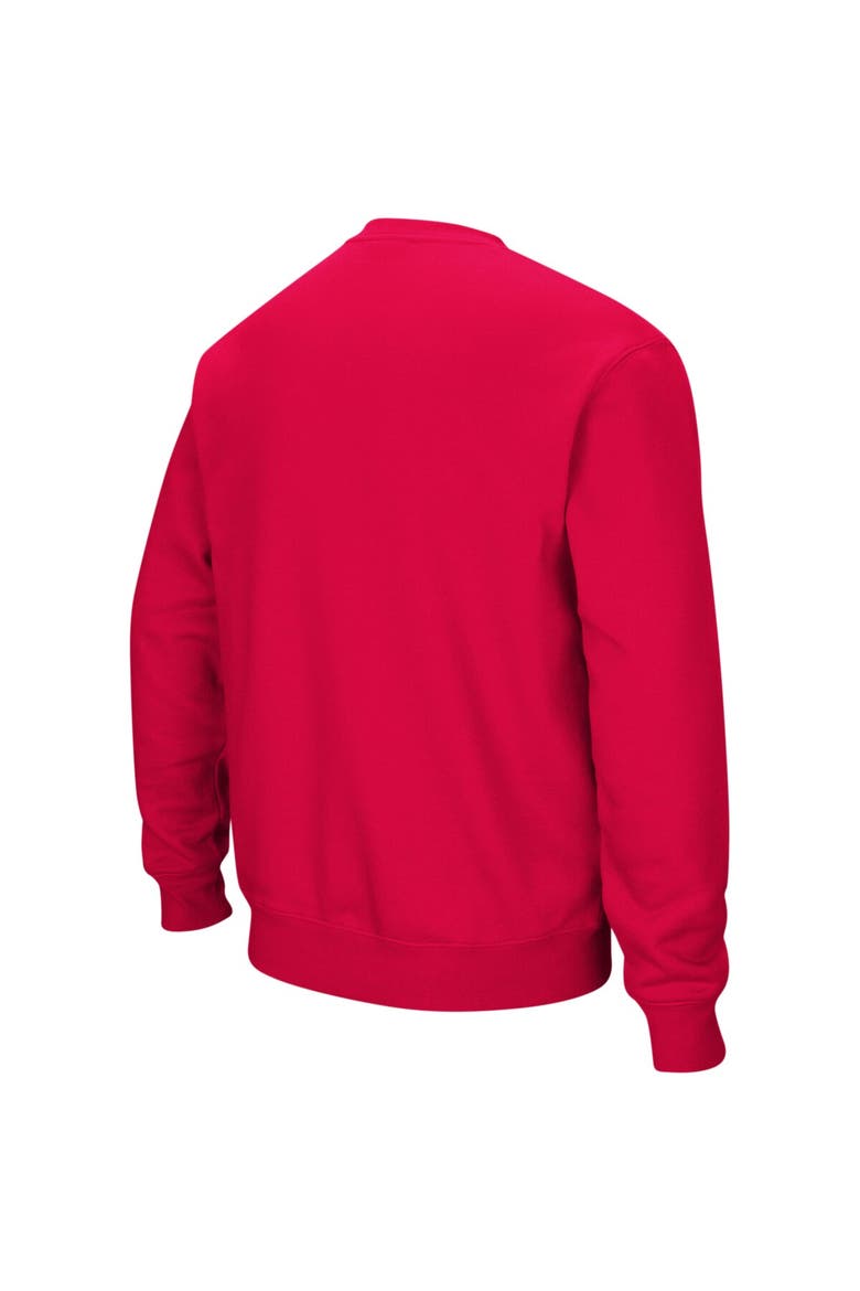 Men's Colosseum Scarlet Nebraska Huskers Arch & Logo Crew Neck Sweatshirt, Alternate, color, Scarlet