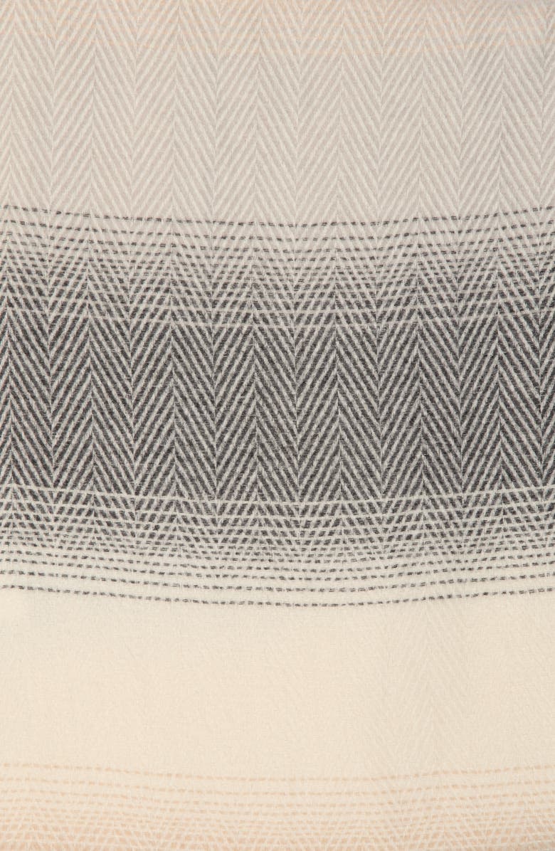 Nine West Chevron Stripe Feather Scarf, Alternate, color, Neutral