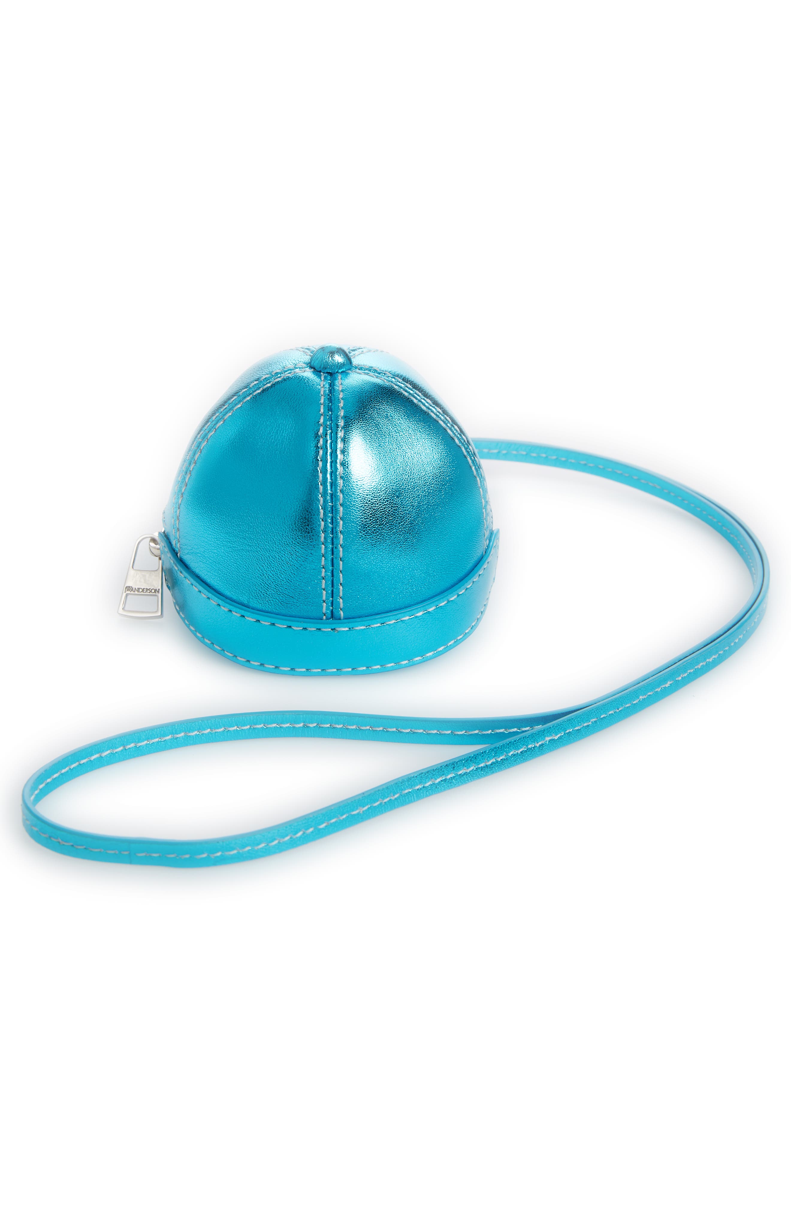 JW Anderson Nano Metallic Leather Cap Bag, Alternate, color, 