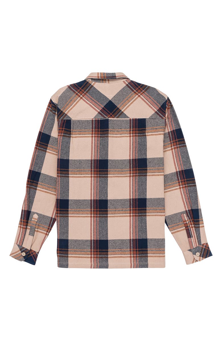 Hurley Santa Cruz Plaid Heavyweight Cotton Flannel Shirt, Alternate, color, Khaki