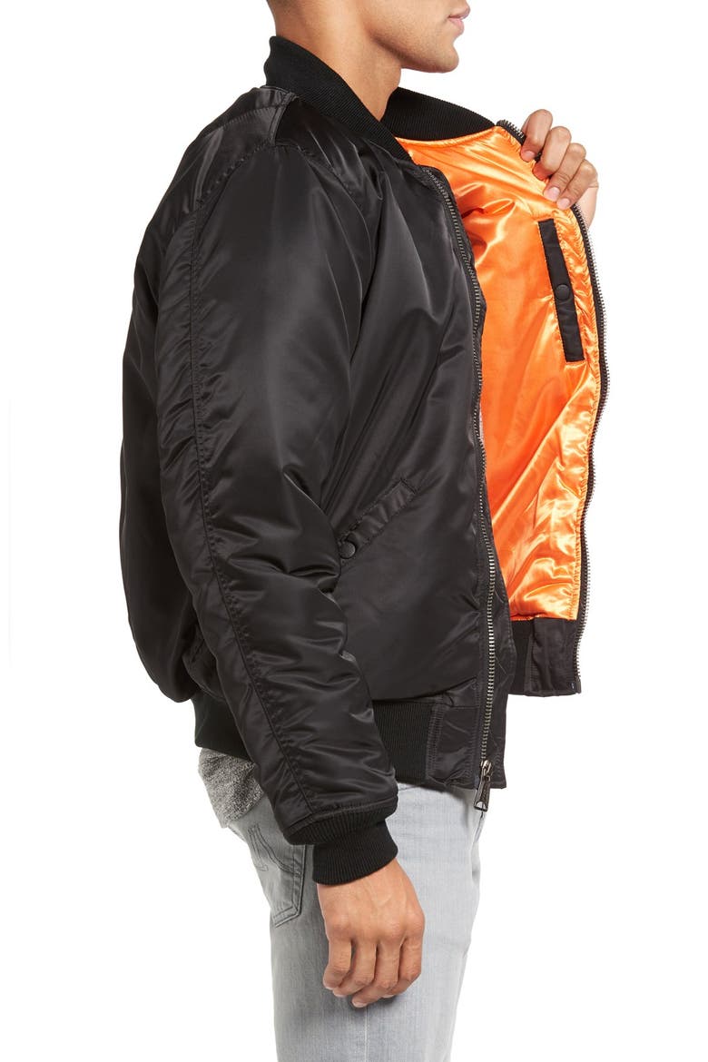 Water Resistant MA-1 Flight Jacket, Alternate, color, BLACK