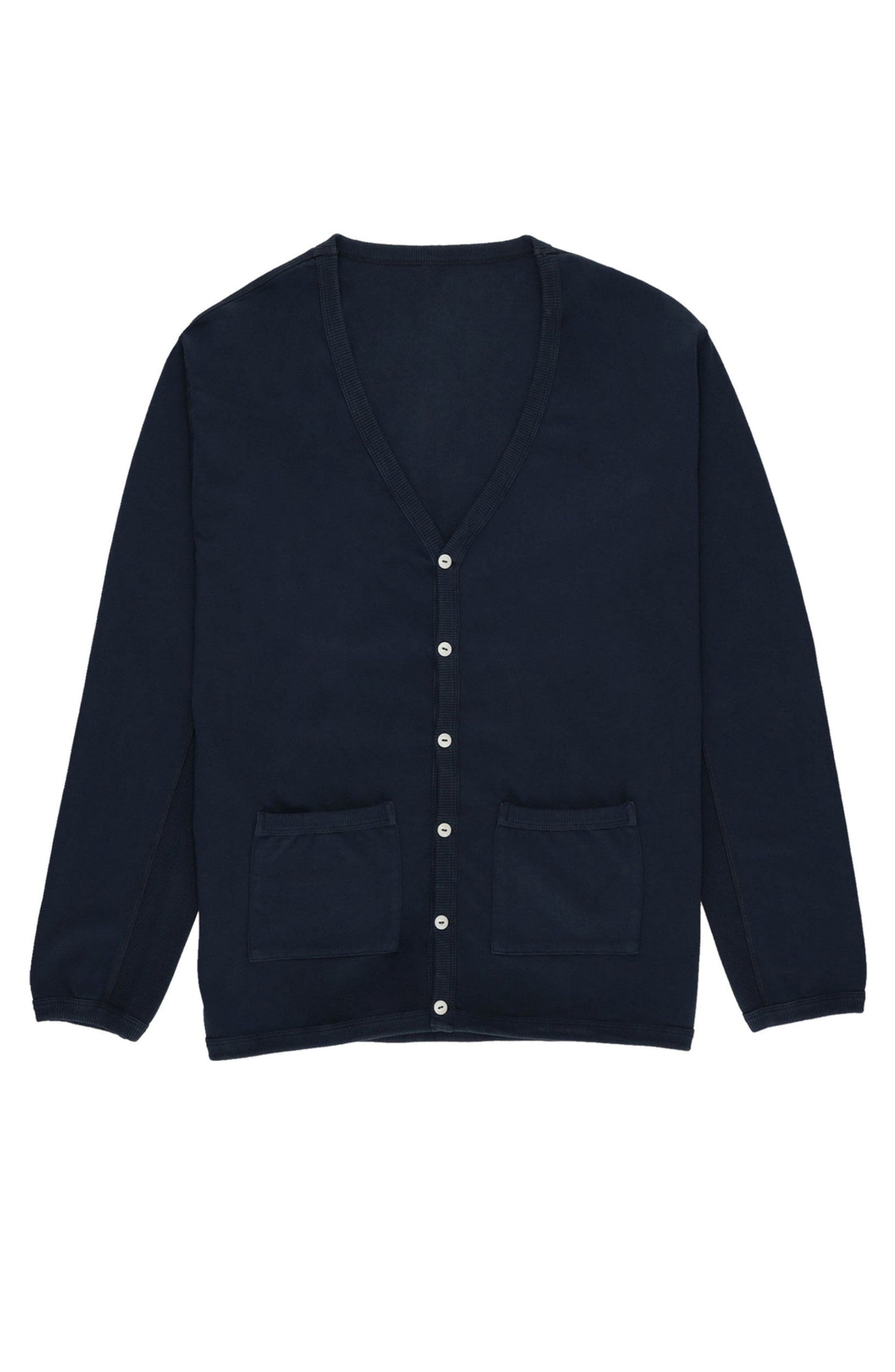 Fortela Cardy Cotton Knit Cardigan In Blue