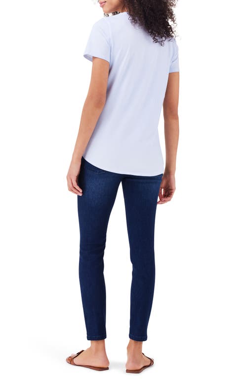 Nzt By Nic+zoe Stretch Cotton Shirttail Hem T-shirt In Crushed Ice