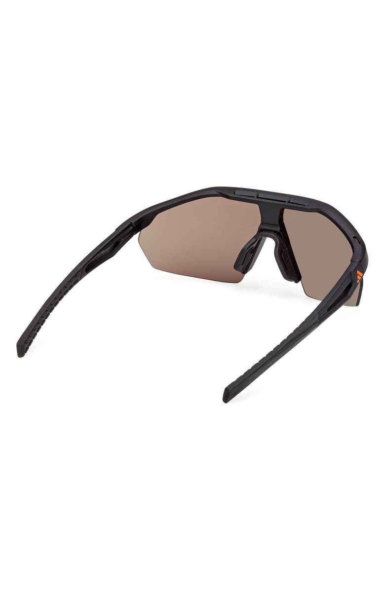 adidas 00mm Shield Sunglasses, Alternate, color, Matte Black / Roviex Mirror