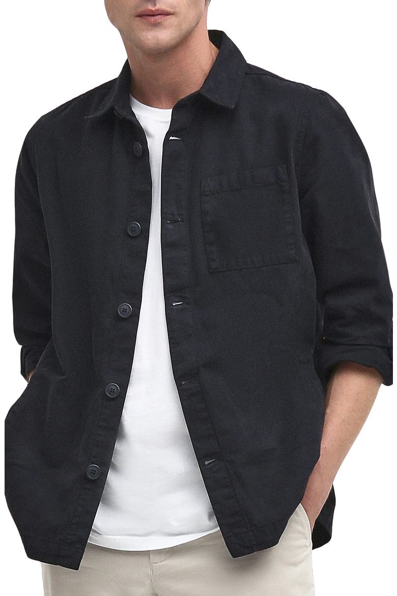 Washed Button-Up Overshirt, Main, color, NAVY